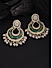 Fida Ethnic Traditional Wedding Gold & Dark Green Kundan Pearl Drop Chandbali Earrings For Women