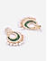 Fida Ethnic Traditional Wedding Gold & Dark Green Kundan Pearl Drop Chandbali Earrings For Women