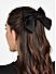 Toniq Bianca Black Satin Barette Bow Hair Clip For Women