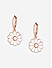 Toniq Gold Floral White Enamel Drop Hoop Earrings for Women