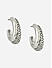 Toniq Silver Plated Cz stone studded Hoop Earring for Women