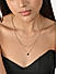 Toniq Gold Plated Black Geometric Round Color Stone Layered Necklace for Women 