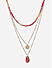 Toniq Gold Plated Hot Pink Shell and Beaded Layered Necklace for Women 
