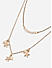 Toniq Gold Plated Pink Star Beads Layered Necklace for Women