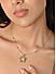 Toniq Gold Plated Floral Cz stone Studded Charm Necklace for Women