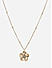 Toniq Gold Plated Floral Cz stone Studded Charm Necklace for Women
