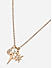 Toniq Gold Plated Star Half Moon Pearl Charm Necklace for Women