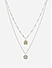 Toniq Silver Silver PlatedGeometric Layered Necklace for Women 