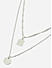 Toniq Silver Silver PlatedGeometric Layered Necklace for Women 