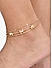 Toniq Gold Plated Cz Butterfly Set of 3 Anklet for Women 