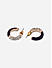 Toniq Black Gold Plated Enameled Stone Studded Hoop Earrings for Women