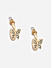 Toniq Dailywear Gold Plated Butterfly Color Stone Studded Hoop Earrings for Women