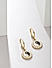 Toniq Black And White Dailywear Gold Plated Ying-yang Hanging AD Stone Studded Hoop Earrings for Women