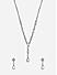 Toniq Platinum Silver Plated Drop Shape Crystal Stone Studded Choker Necklace With Earrings Set for Women