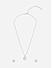Toniq Silver Plated Round Floral Charm pendant With Stone Studded With Chain & Earrings Set For Women