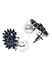 Navy Cz Floral Stud Earring For Women