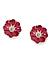 Gold-Plated Pink Cz Floral Stud Earring For Women