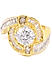 Cubic Zirconia Gold Plated Spiral Solitare Ring