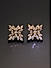Cubic Zirconia Gold Plated Floral Contemporary Stud Earring