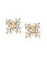 Cubic Zirconia Gold Plated Floral Contemporary Stud Earring