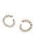 Rhodium-Plated White Gold-Toned Circular Handcrafted Drop Earrings