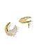 Gold-Plated White Crescent-Shaped Handcrafted Drop Earrings