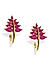 Gold-Toned and Red Studded Stud Earring For Women