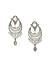 White Silver-Toned Rhodium-Plated Embellished Drop Earrings