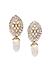 White Gold-Plated Embellished Drop Earrings