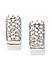 White and Silver-Toned Rhodium-Plated Embellished Contemporary Oversized Studs