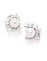 White Rhodium-Plated Handcrafted Floral Stud Earrings