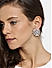 White Rhodium-Plated Circular Stud Earring For Women