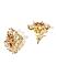 Destination Wedding Gold-Toned Orange Cz Stone-Embellished Stud Earrings