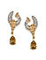 Gold -Plated Cz Contemporary Peacock Drop Earring For Women
