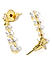 Cubic Zirconia Gold Plated Contemporary Drop Earring  