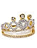 Gold-Plated Cz Crown Finger Ring For Women