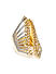 Pave Petal Gold Plated Statement Ring