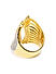 Pave Petal Gold Plated Statement Ring