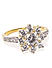 Cubic Zirconia Gold Plated Floral Solitare Ring