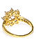 Cubic Zirconia Gold Plated Floral Solitare Ring