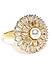 Pearl Cubic Zirconia Gold Plated Engagement Ring 