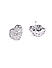 Silver-Toned Heart Shaped Cubic Zirconia Stones Studs