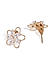 Gold-Toned Cubic Zirconia Studded Floral Studs