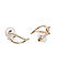 Cubic Zirconia Gold Plated Contemporary Stud Earring