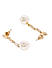 Gold-Toned and White Contemporary Drop Earrings