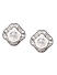 White Rhodium-Plated Cz Geometric Stud Earring For Women