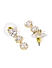 Gold Toned Heart Cz Stone-Studded Drop Earrings