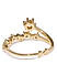 Gold Toned Heart Cz Stone-Studded Ring