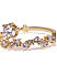 Gold Toned Heart Cz Stone-Studded Ring