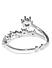 Silver Toned Heart Cz Stone-Studded Ring